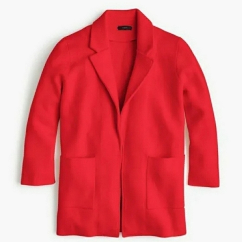 🔥J. CREW Merino Wool Blend Sophie 365 Open Front Sweater Blazer, Size S - Picture 2 of 10